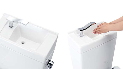 トイレ　Janis　ココクリンⅢ　洗浄便座　リフォーム仕様　快適な手洗いにこだわりました