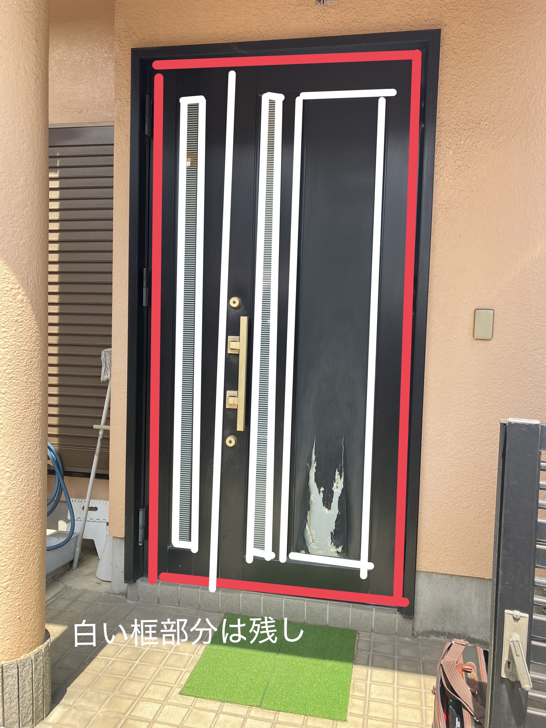 玄関ドア シート貼り